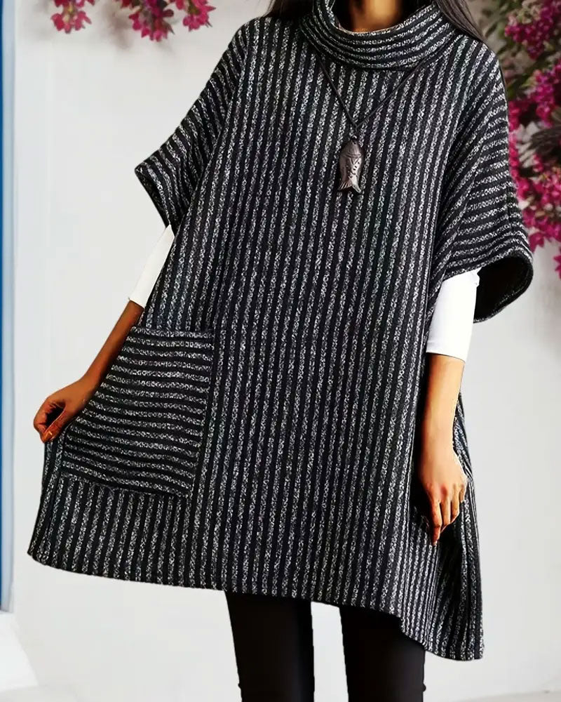 Robe Pull Col Roulé Grosse Maille