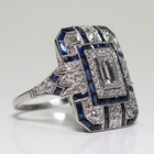 Bague Vintage Argentée avec Éclat Bleu