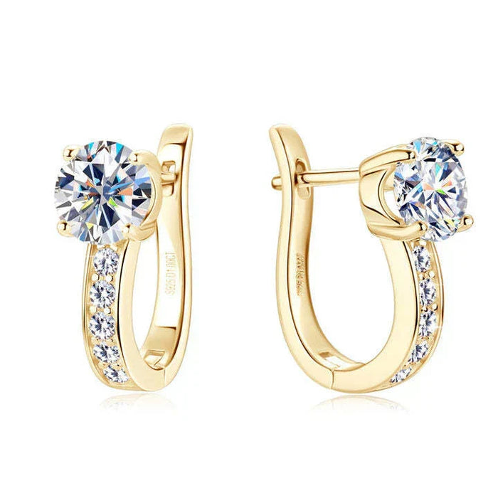Boucles d'oreilles créoles avec moissanite
