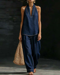 Set Mode Col Halter Jean