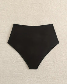 Bas De Maillot Plissé Uni Taille Haute