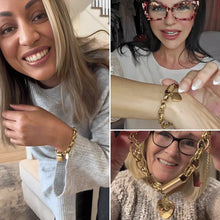 Bracelet Épais avec Cœur | Or