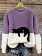 Luna | Pull Imprimé Chat