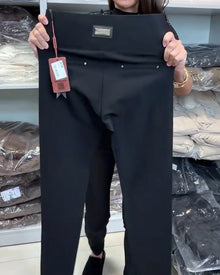 Pantalon Élégant À Cordon Et Taille Élastique