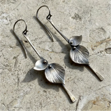 Boucles d'oreilles Boho Feuille en Argent
