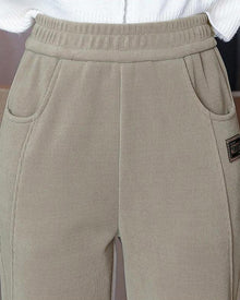 Pantalon Taille Haute Chaud avec Doublure en Laine