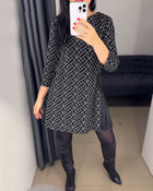 Robe imprimée ligne col rond