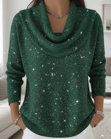 Pull À Col Montant Orné De Paillettes