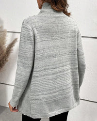 Pull décontracté de couleur unie fendu
