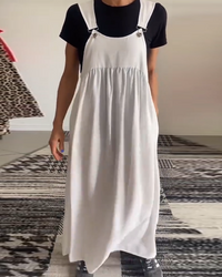 Robe décontractée couleur unie à bretelles
