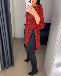 Robe imprimée ligne col rond