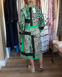 Robe imprimé géométrique léopard