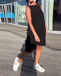 Robe Sans Manches Unie Shift