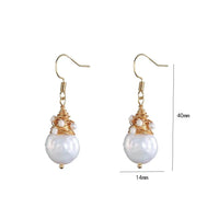 Boucles d'oreilles rétro avec perles d'eau douce en format spécial