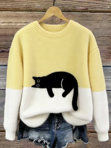 Luna | Pull Imprimé Chat