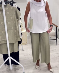 Costume Sans Manches Large Col Tendance