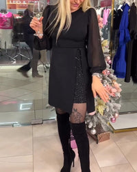 Robe De Soirée Tempérament épissage Fente