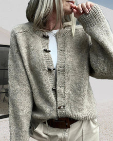Cardigan uni à simple boutonnage
