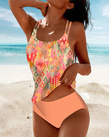 Maillot de bain tankini imprimé
