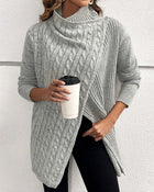 Pull décontracté de couleur unie fendu
