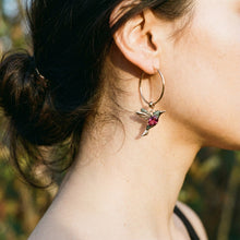 Boucle d'oreille Colibri Doré