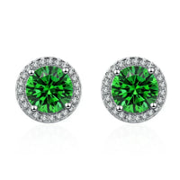 Boucles d'oreilles en émeraude et diamants
