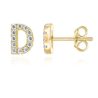 Boucles d'oreilles en or avec initiale