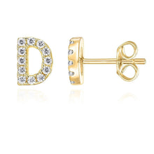 Boucles d'oreilles en or avec initiale