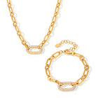 Ensemble de Bijoux Chaîne Maillon Pavé | Or