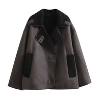 Auralith | Veste d'hiver à col large et fermeture boutonnée pour femme