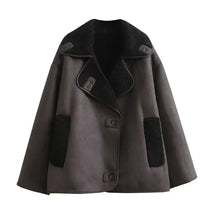 Auralith | Veste d'hiver à col large et fermeture boutonnée pour femme