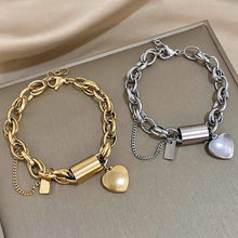 Bracelet Épais avec Cœur | Or