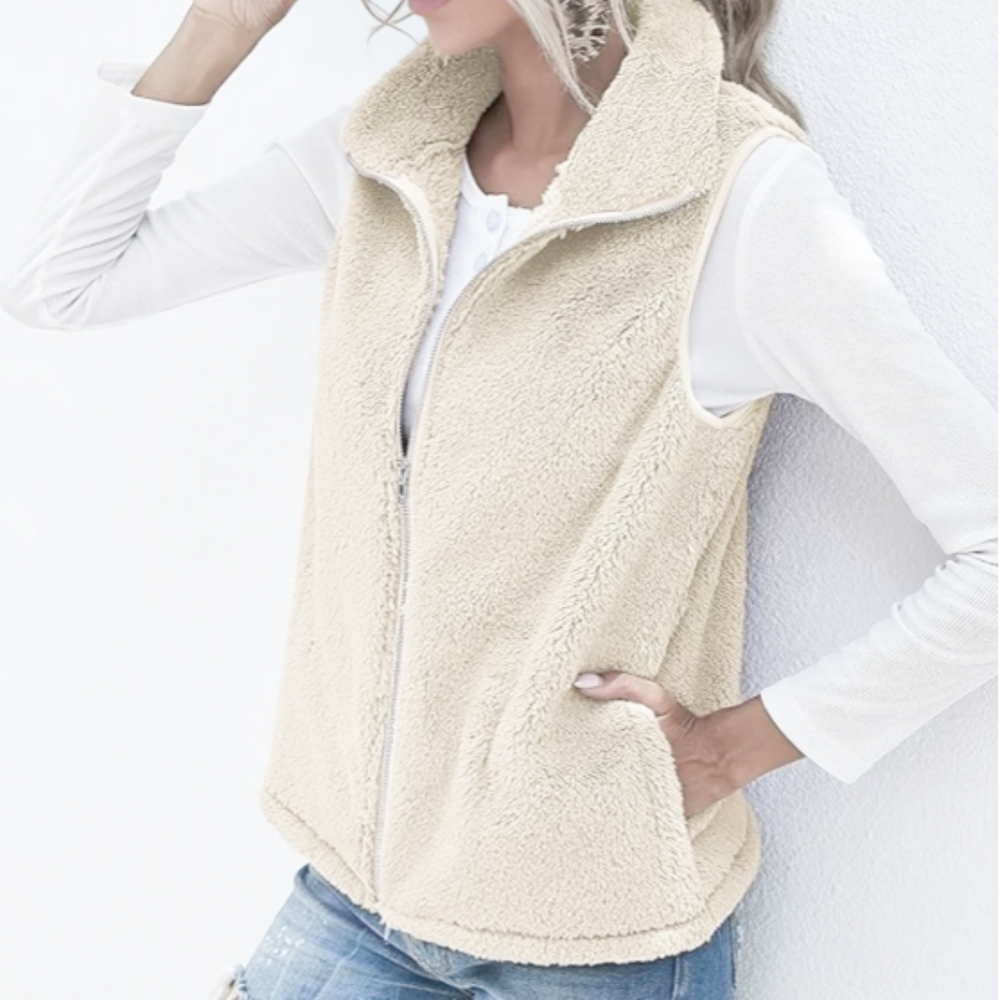 Navya | Gilet Douillet Avec Fermeture Éclair pour Femmes