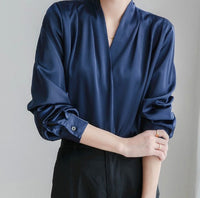 Ishi | Blouses à Manches Bouffantes avec Col en V pour Femmes