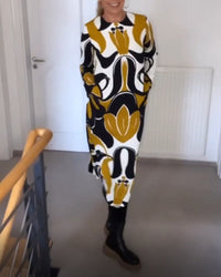 Robe imprimée à col rond