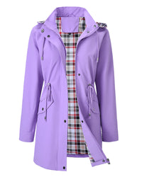 Trench Long Imperméable À Capuche Pour Femme
