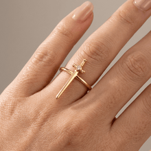 BAGUE D'ÉPÉE CROIX EN ARGENT