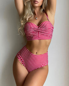 Bikini à carreaux avec des sangles minces