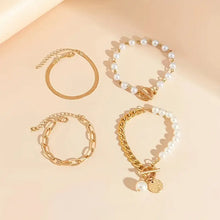 Ensemble de 4 Bracelets – Serpent, Perles & Maillons | Or