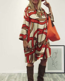 Robe imprimée design col rond