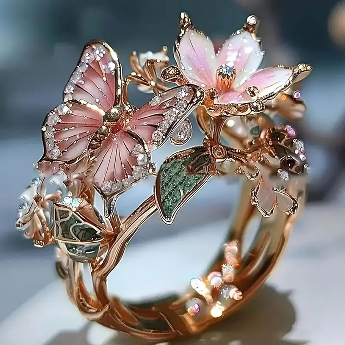 Bague Papillon Brillant De La Nature Avec Zircon