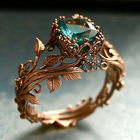 Bague de la Nature avec Cristal Vert
