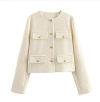 Florine | Veste vintage boutonnée à manches longues pour femme