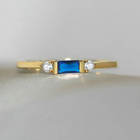 Oro Centre bleu éblouissant et anneau scintillant